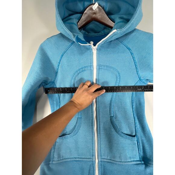Lululemon Scuba Hoodie Jacket Wee Are From Space Yellow Beaming Blue Size: 8 - Picture 4 of 10